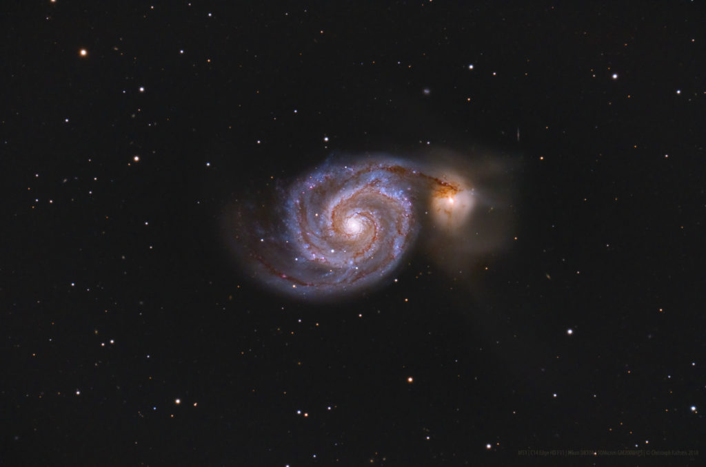 M51 - Feuerrad Galaxie aufgenommen mit C14 EDGE HD - Christoph Kaltseis
