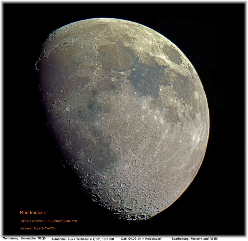 Mondmosaik aufgenommen mit Celestron C11 - Horst Ulbricht